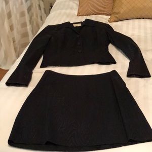 Two piece navy animals print suit